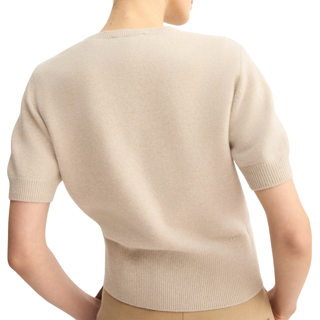 Clarkson Short Sleeve Crewneck in Beige
