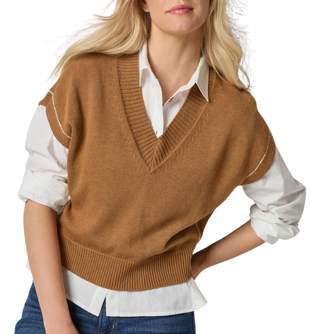 V-Neck Wedge Sweater in Cork