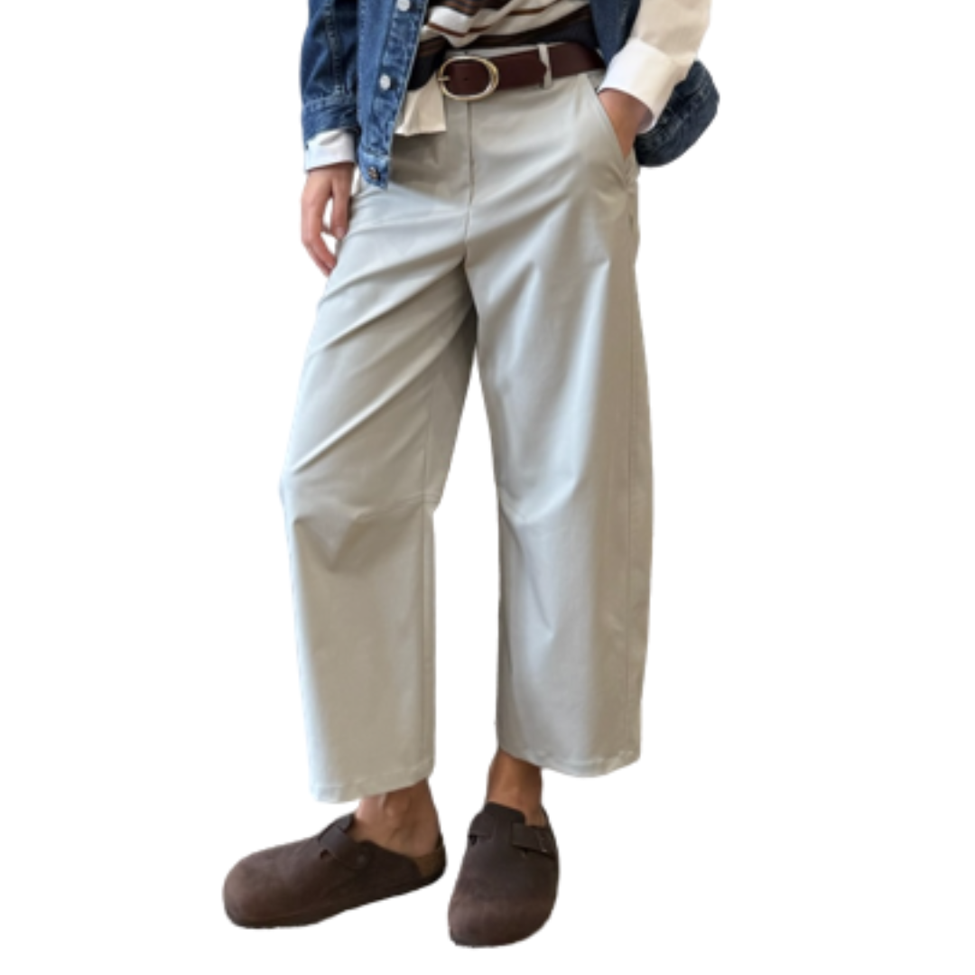 Slouchy BF Trouser in Light Grey