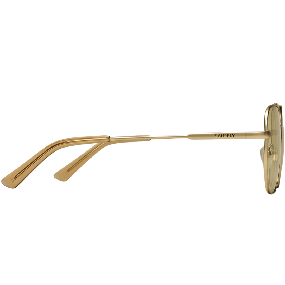 Highway Polarized Sunglasses in Satin Gold - Khaki
