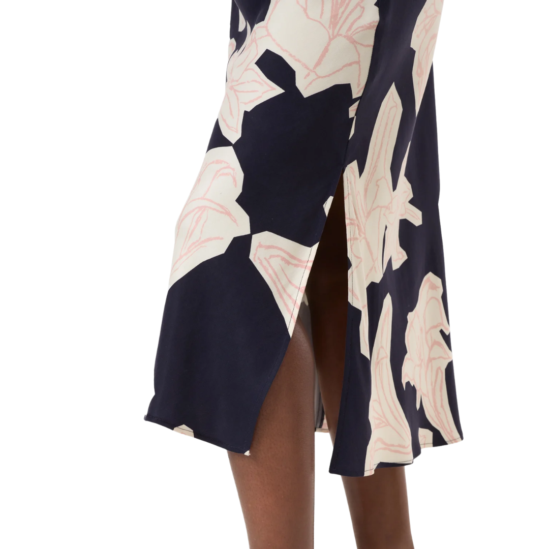 Slip Midi Skirt in Dark Night