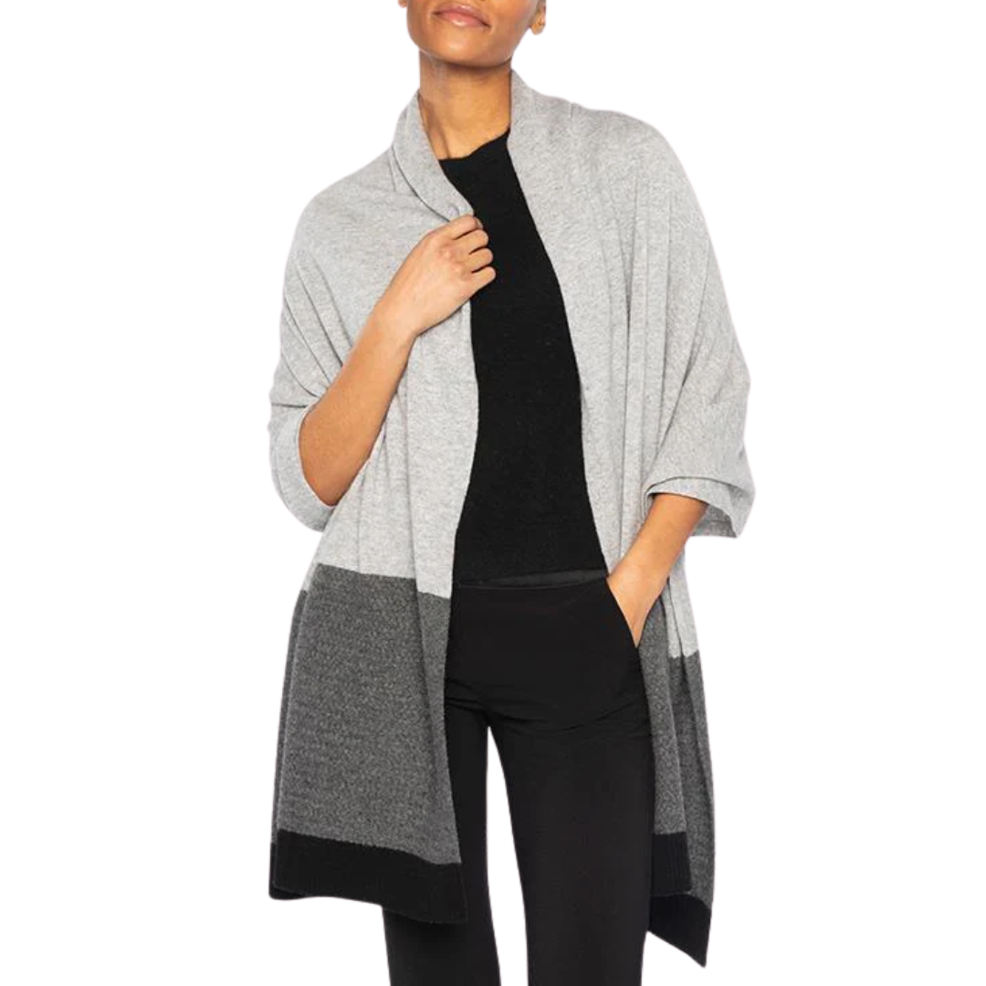Textured Colorblock Wrap in Sterling Multi