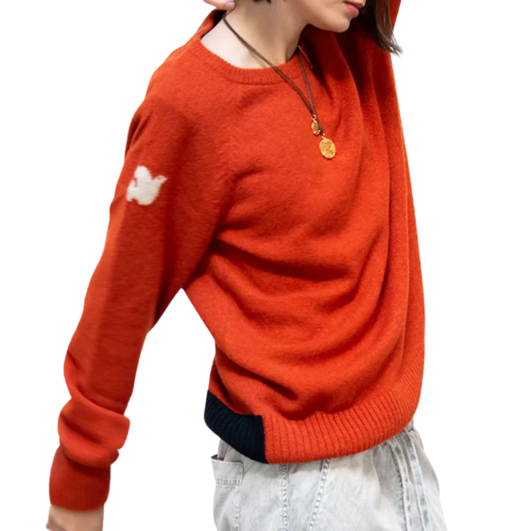 Backstrike Cashmere Crew in Deeply Orange