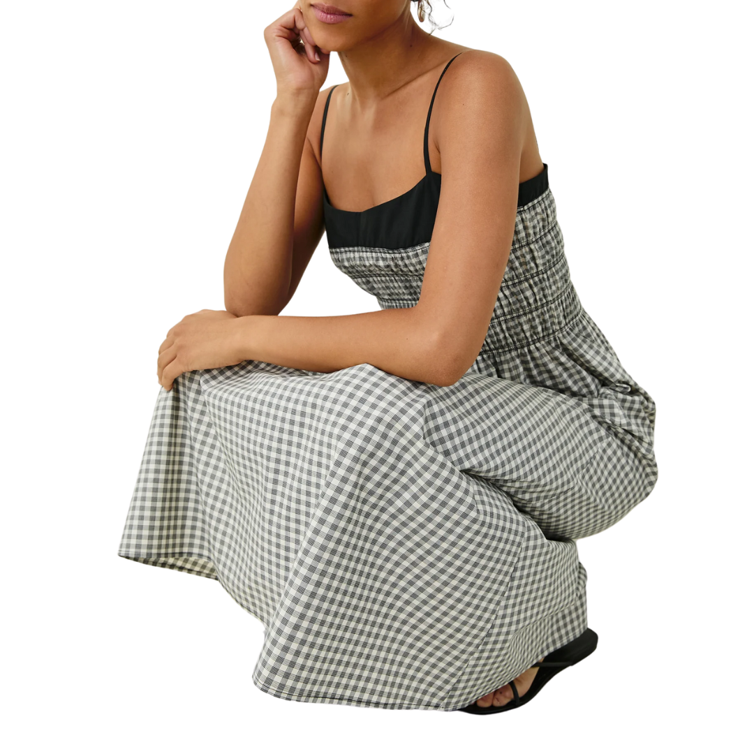 Primrose Dress in Ivory Jet Gingham