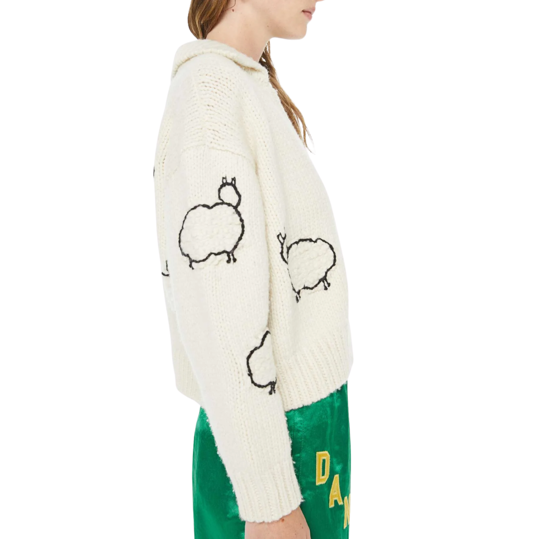 The Crop Raquette Cardigan in Wool Plus The Gang