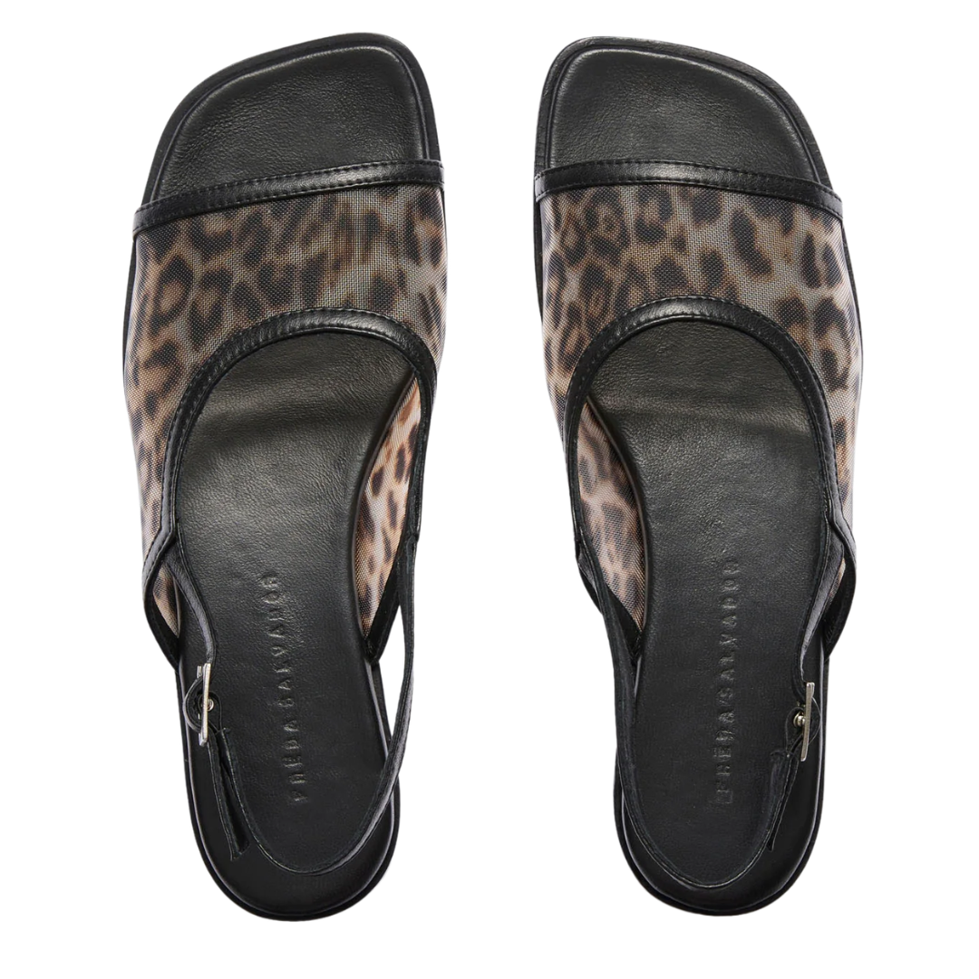 Carmen Slingback Sandal in Leopard Mesh