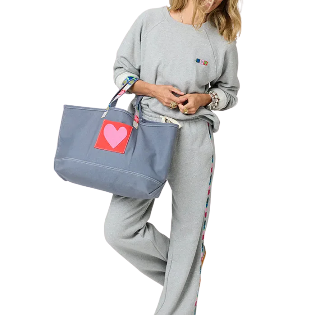 Love All Over Tote in French Blue