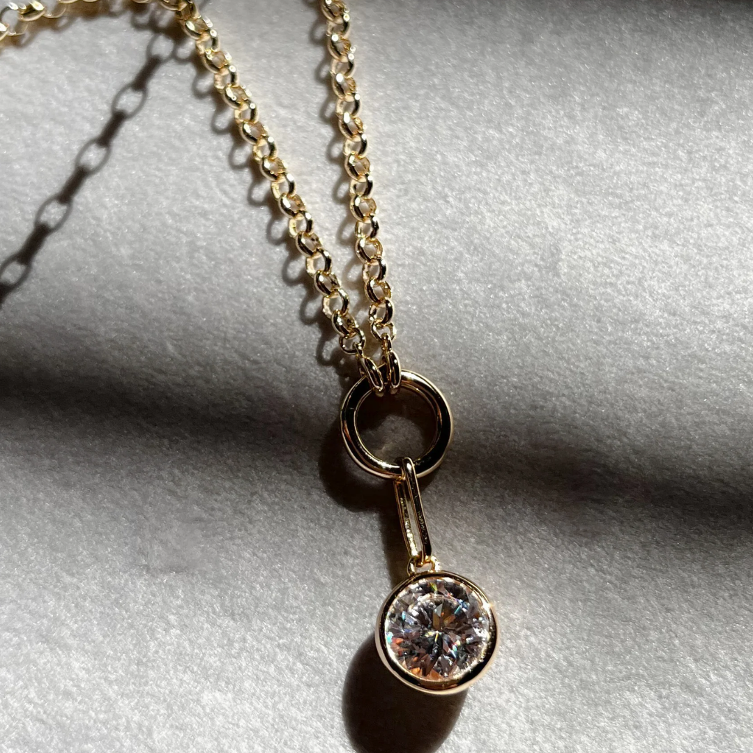 Vienna Rolo Charm Necklace in 14k Gold Plated