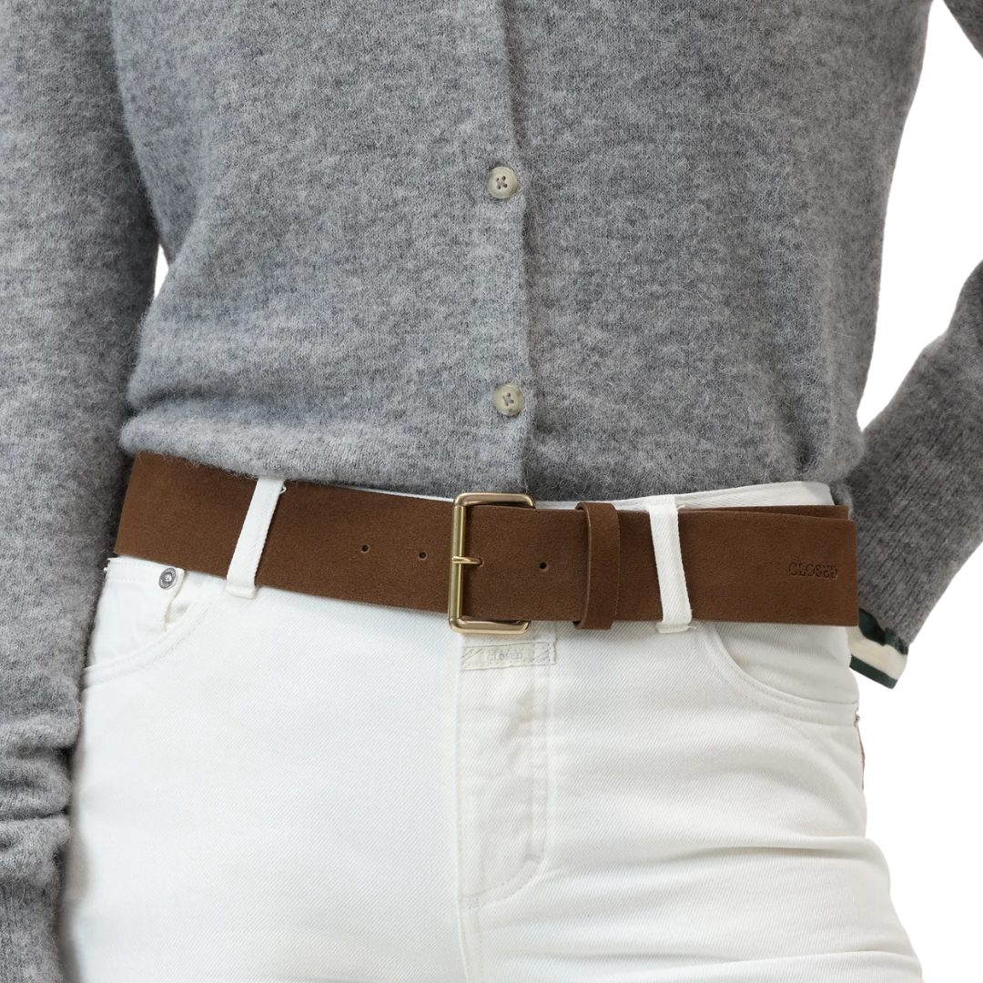 Suede Belt in Dark Brown