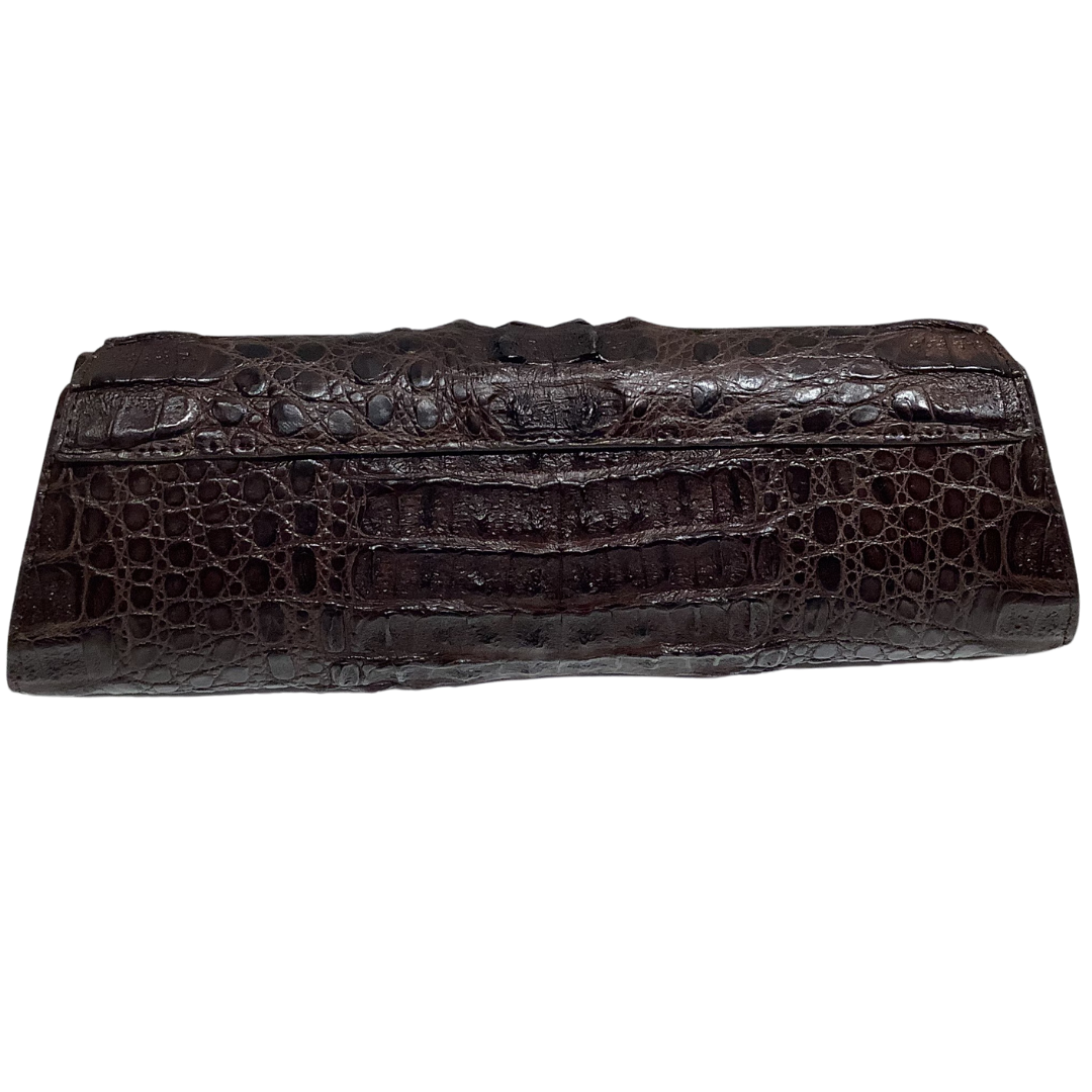 Hornback Crocodile Clutch in Chocolate