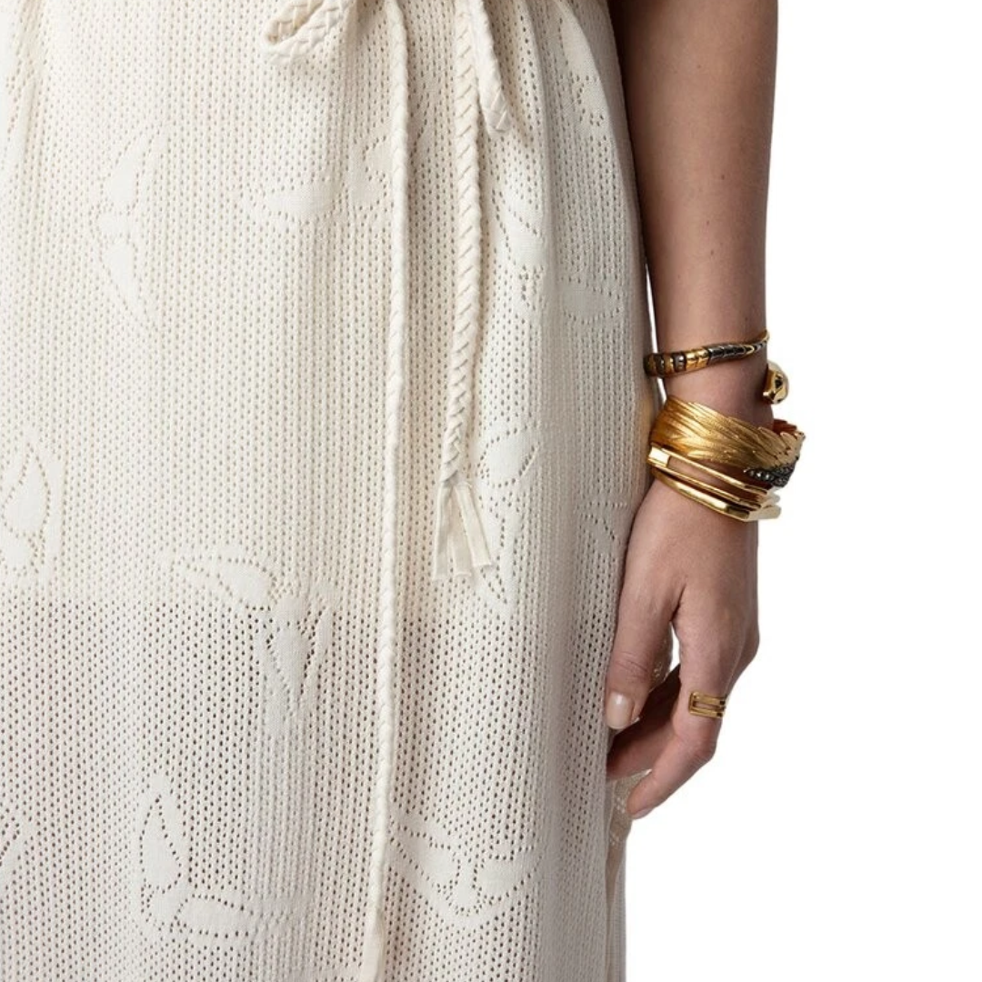 Salmy Wings Dress in Ecru
