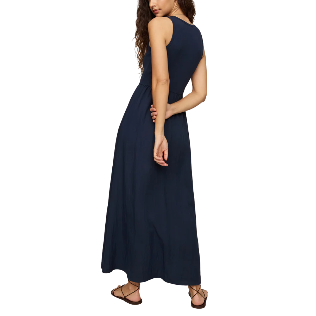 Charlotte Rib Midi Dress in Eclipse