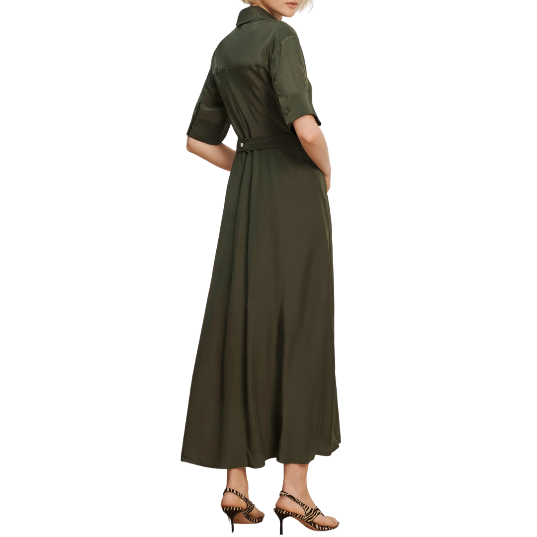 Perenna Maxi Shirtdress in Loden