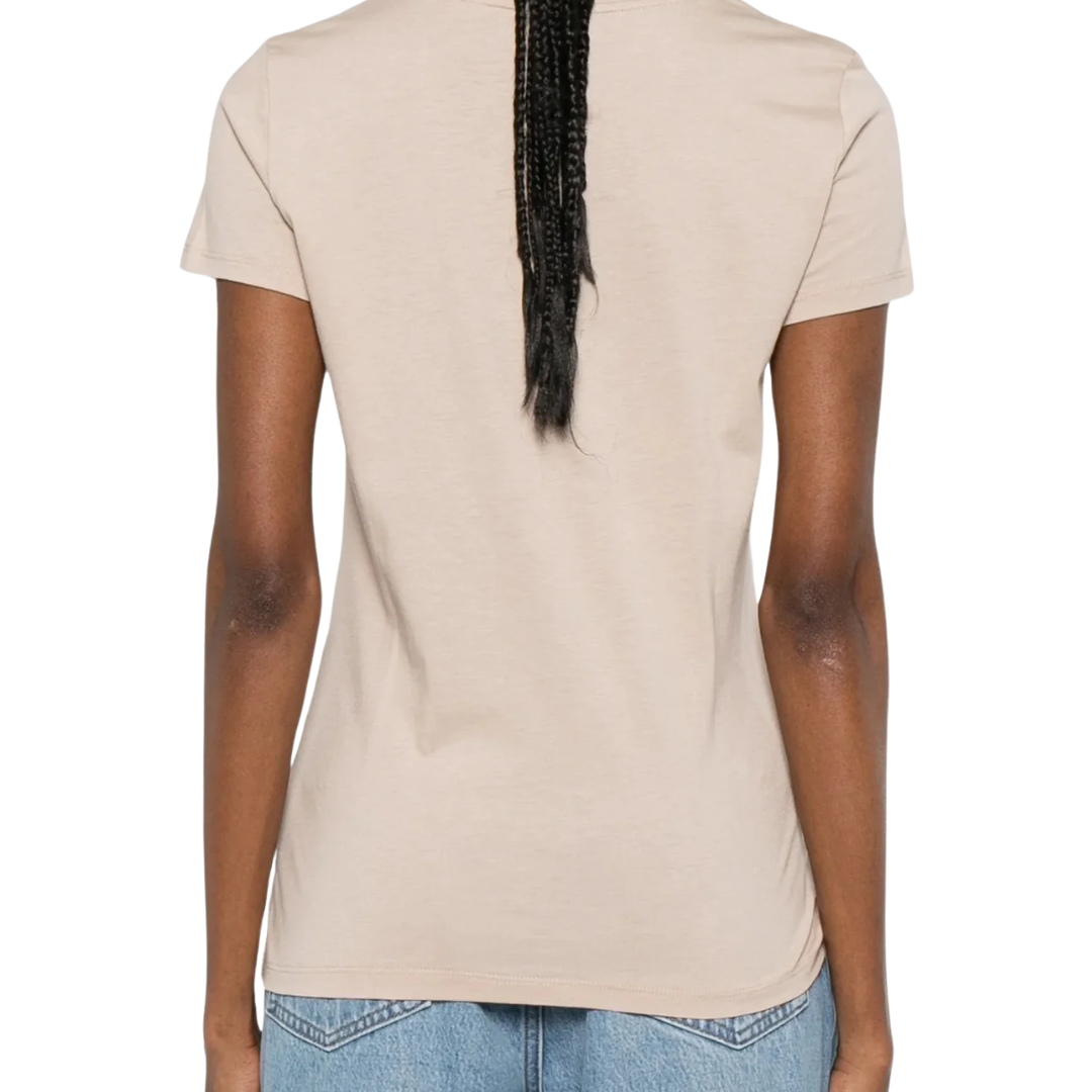 Cotton Silk S/S Crewneck in Desert