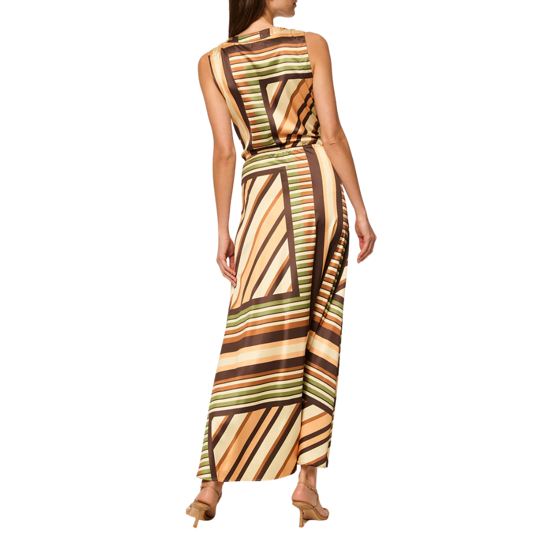 Anabelle Dress in Geo Scarf Satin
