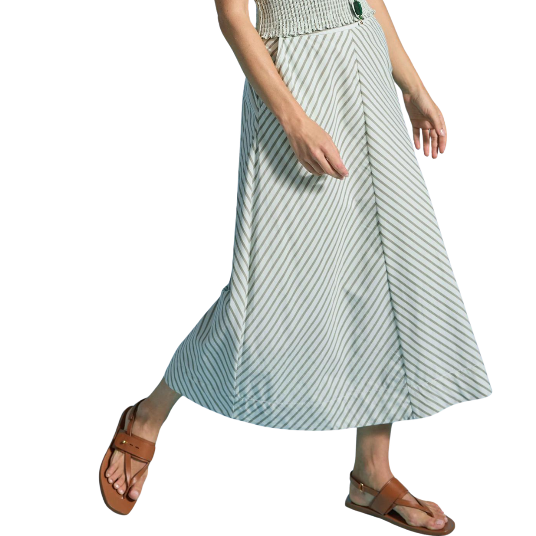 Striped Maxi Skirt in Pool Stripe
