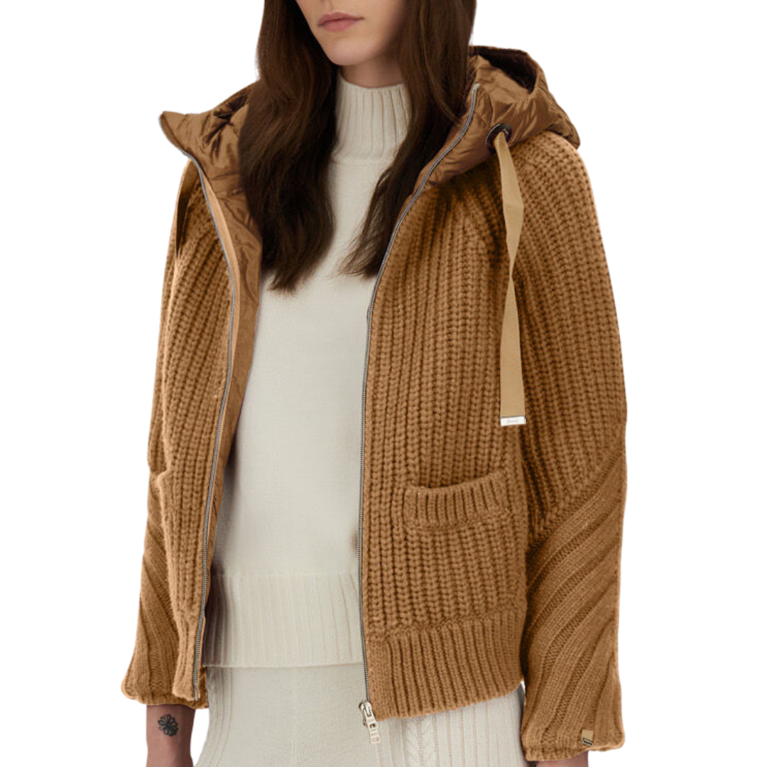 Cob Stitch Cardigan in Camel