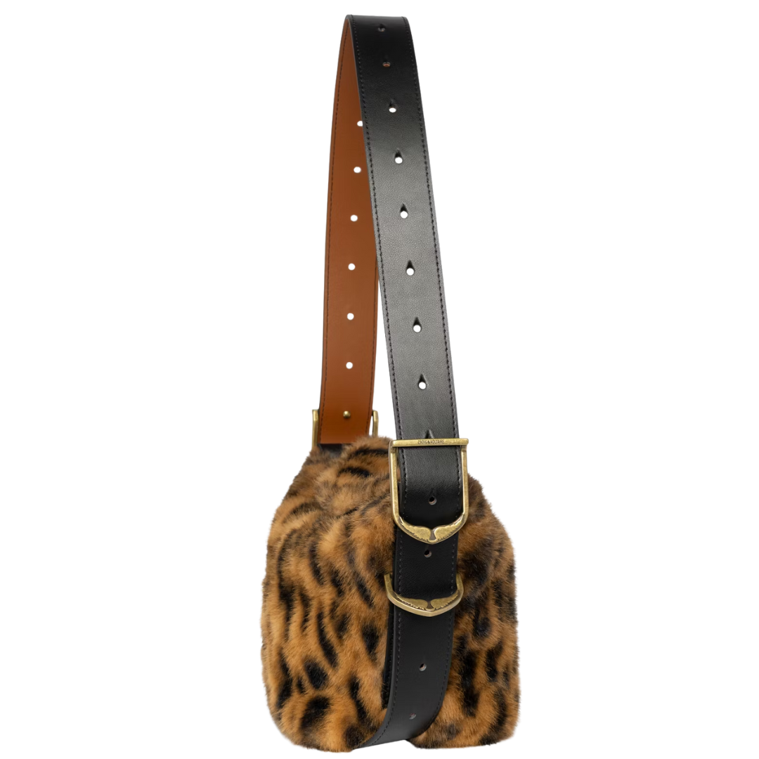 Baby Jane Leopard Bag in Cognac