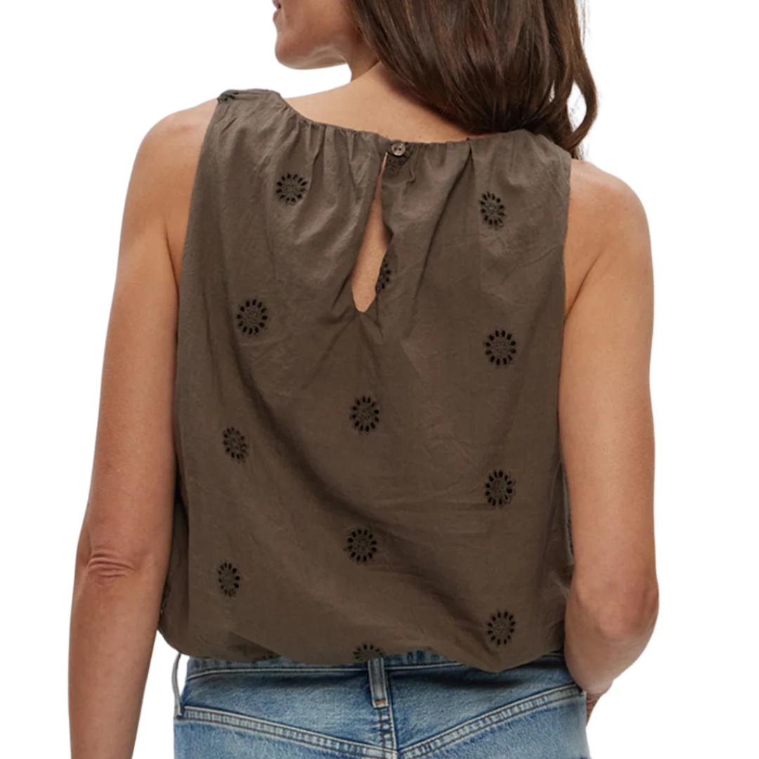 Hazel Eyelet Bubble Top in Kalamata