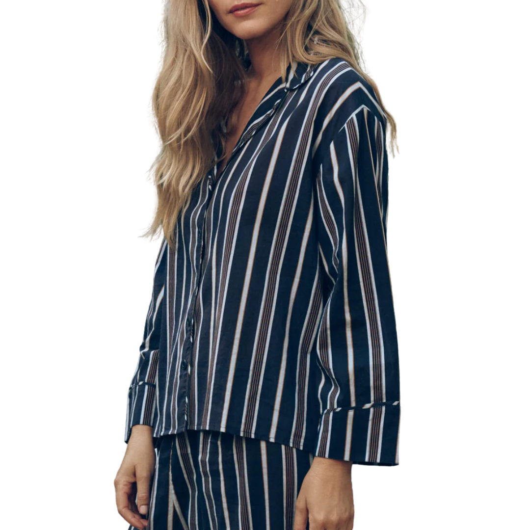 The Pajama Shirt in Coastline Stripe