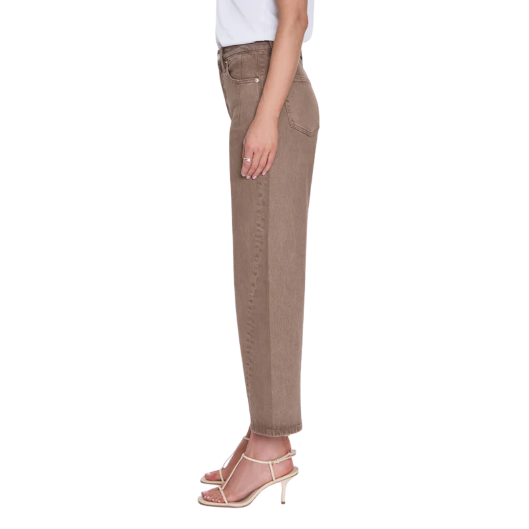 Kyra High Rise Bowed Wide Leg in Tannin