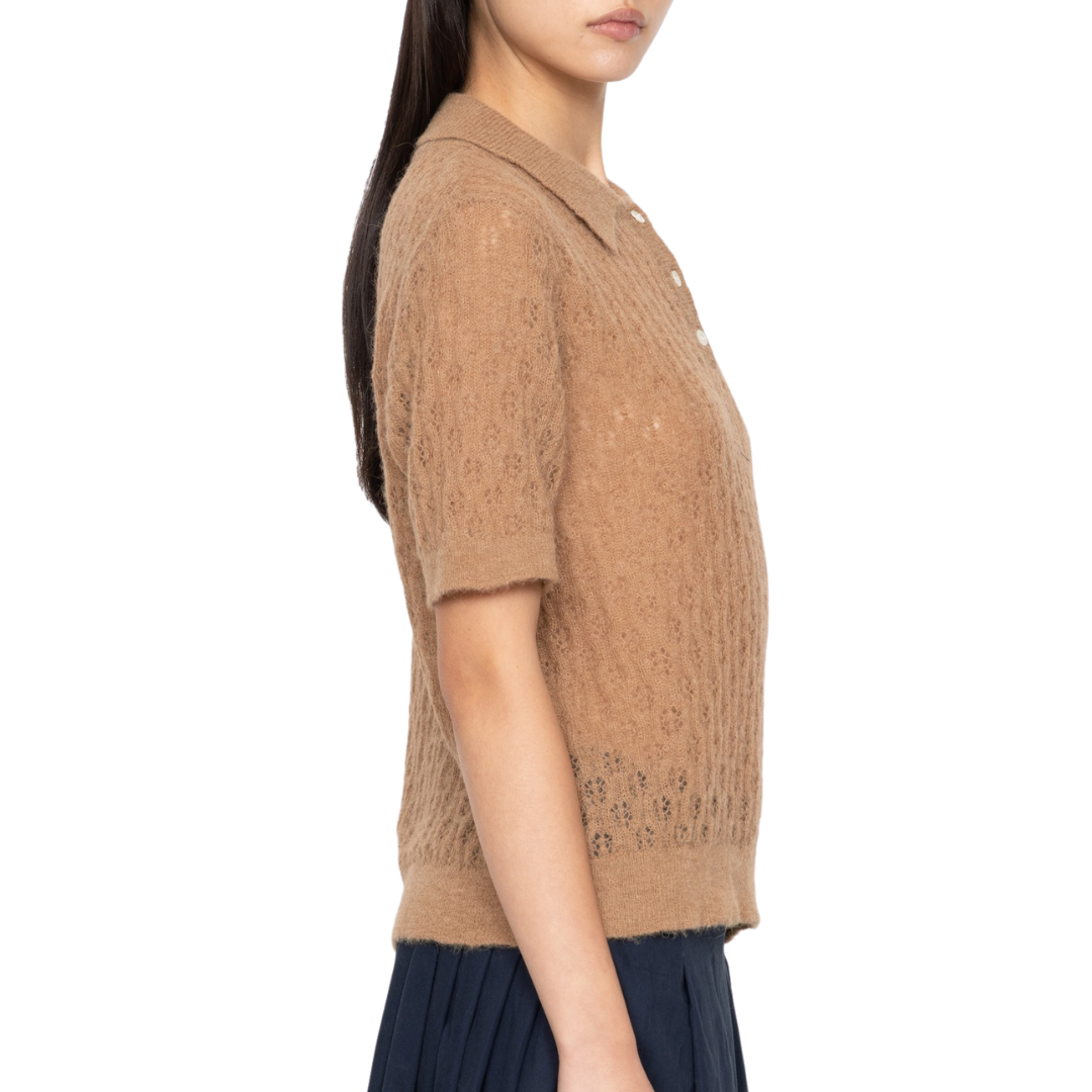 Teagan S/S Sweater in Camel