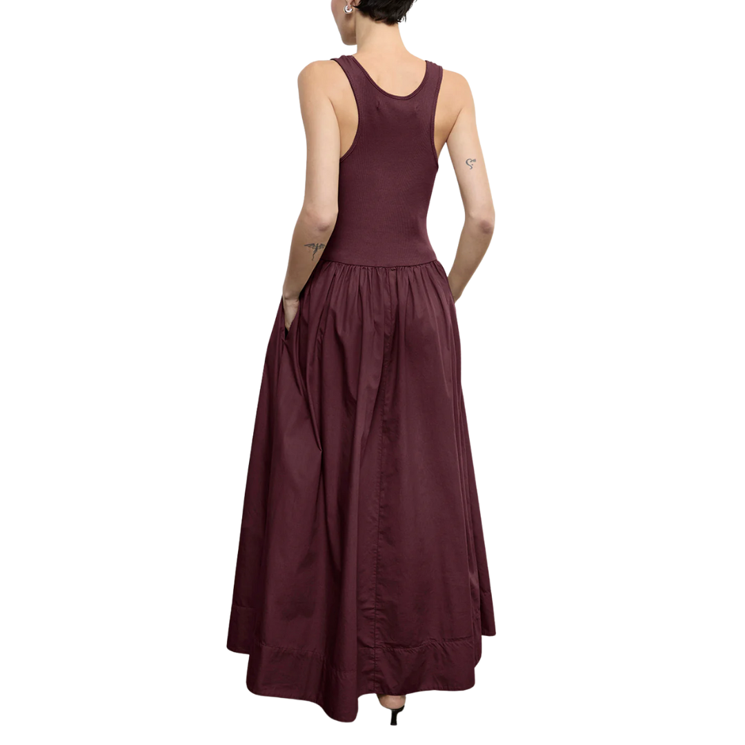 Cotton Resort Tank Dress in Cherry