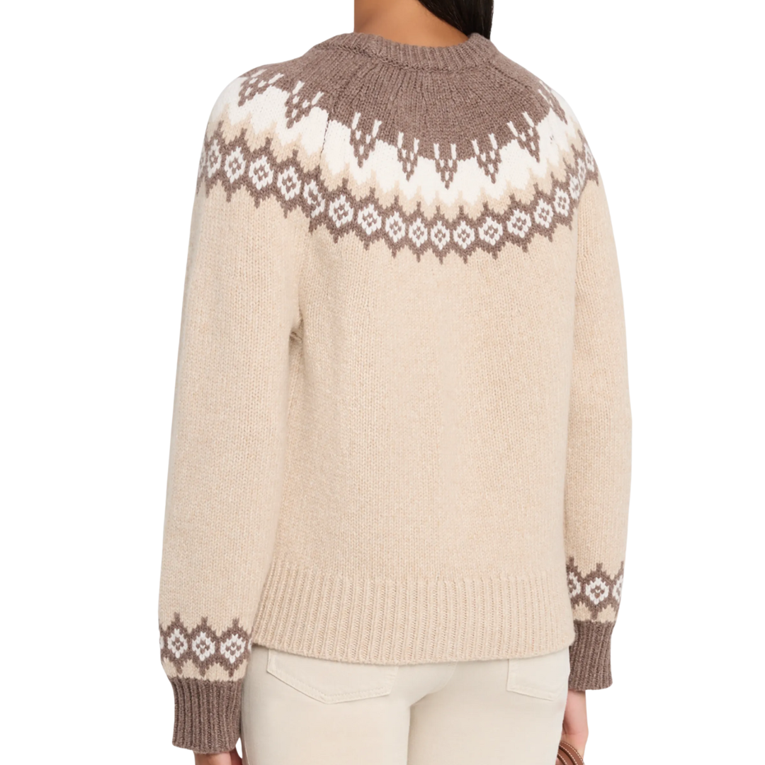 Beth Fairisle Raglan Sweater in Beige Multi