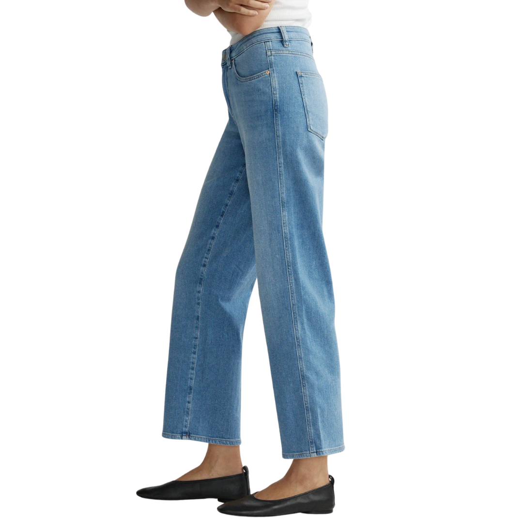 Pippa Refined Wide Leg Mid Rise Ankle in Riverbank
