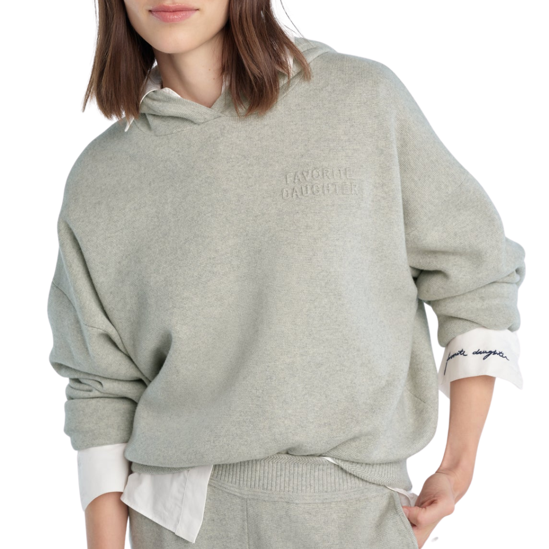 The Cropped Fatigue Sisters Hoodie in Heather Grey