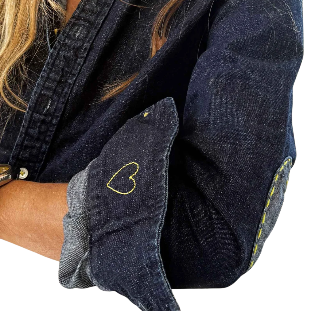 Keaton Denim Shirt in Dark Rinse