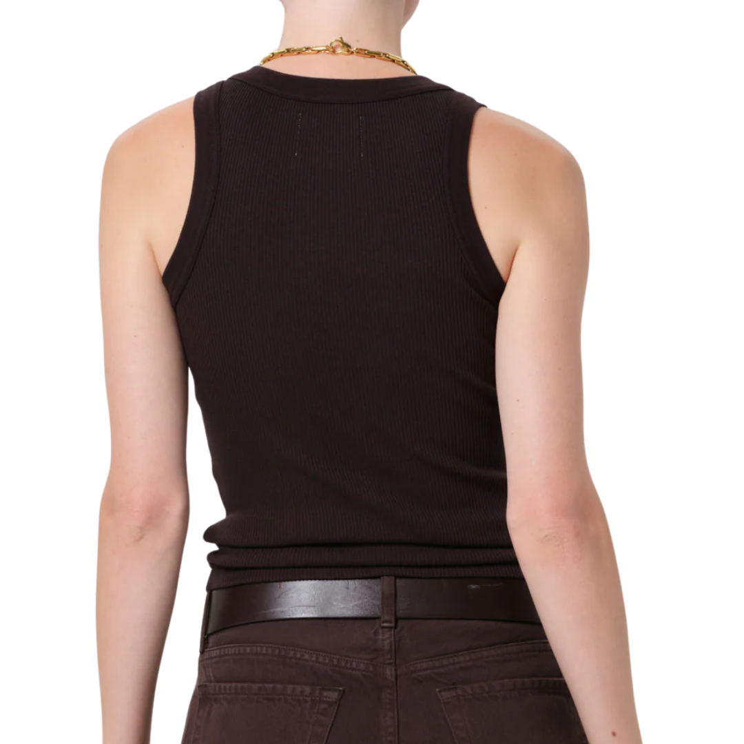 Isabel Rib Tank in Chocolate