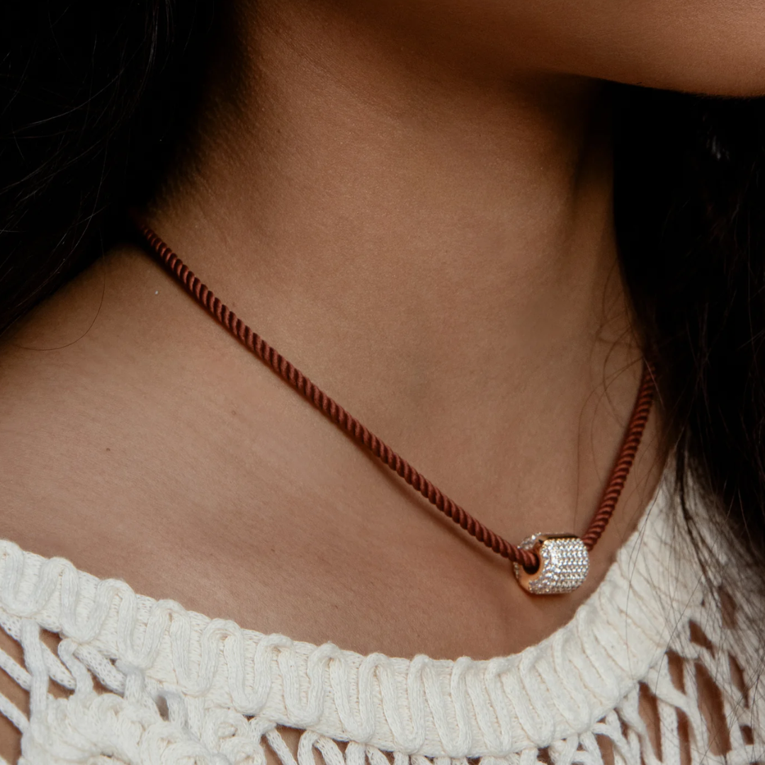 Coco Silk Cord Necklace in Sienna