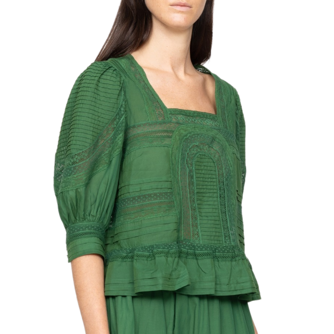 Franca Lace Top in Green