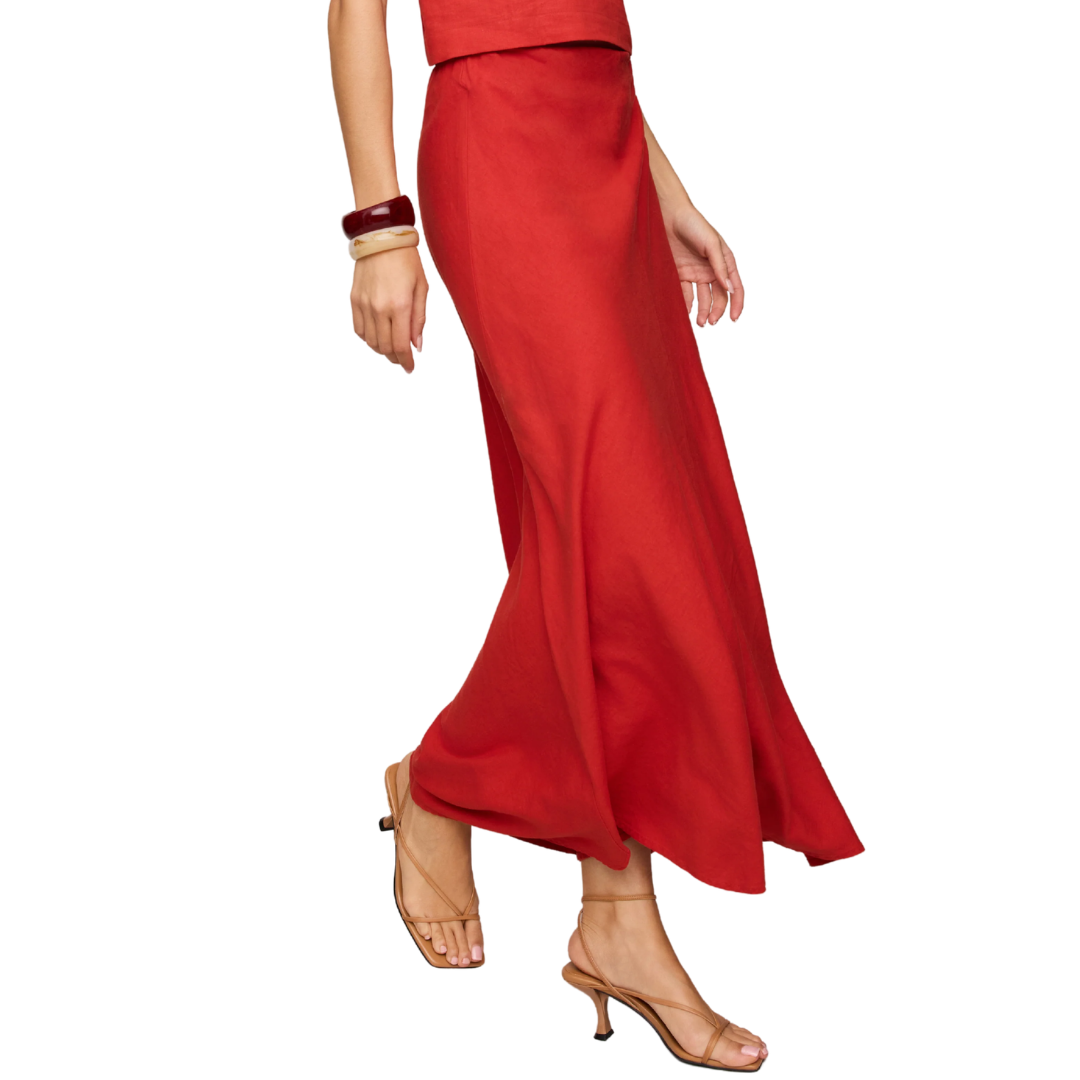 Meryl Midi Skirt in Chili Pepper
