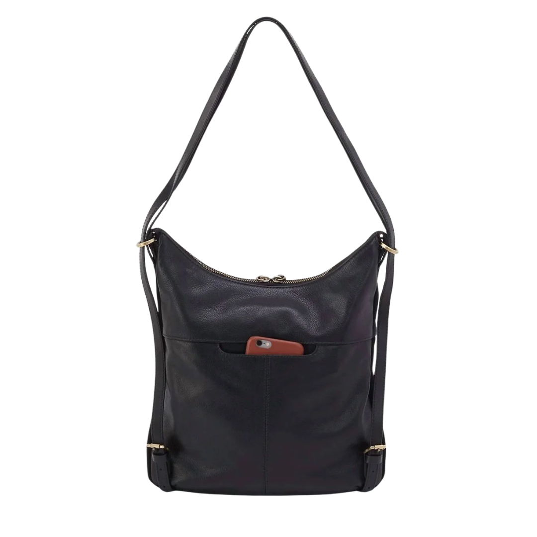 Merrin Convertible Backpack & Shoulder Bag in Black