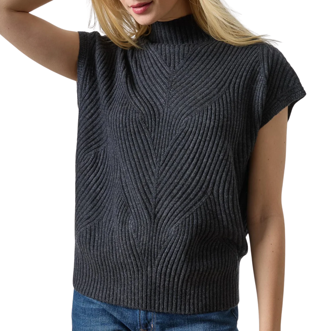 Cable Wedge Sweater in Charcoal