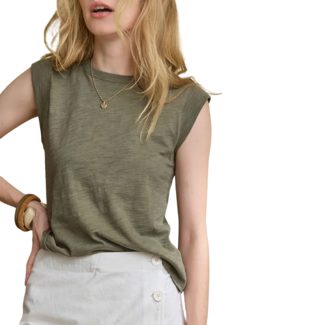 Cap Sleeve Crew in Fern