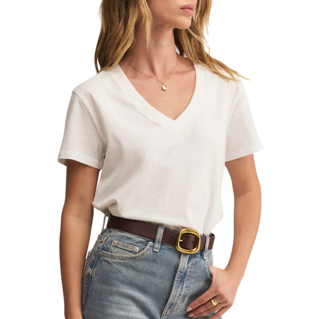 Weekdays V-Neck Tee in White