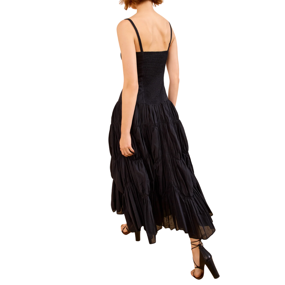 Emmalina Midi Dress in Noir