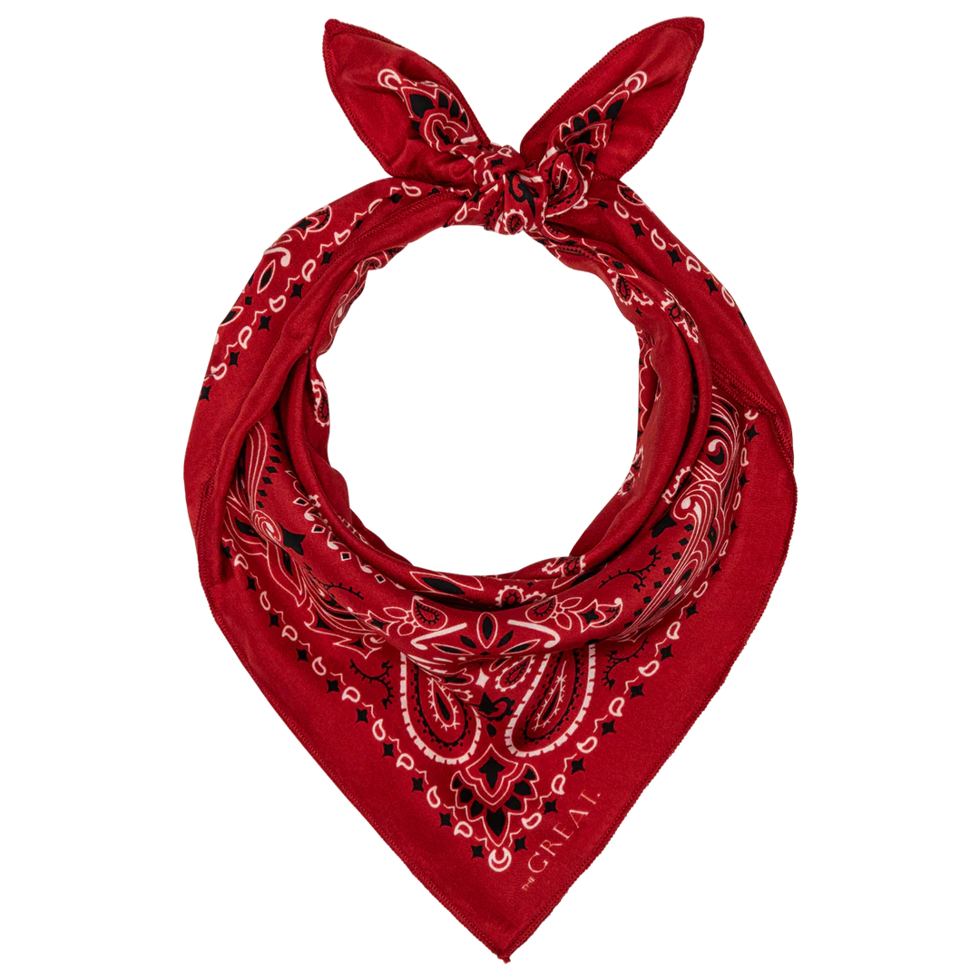 Silk Bandana in True Red