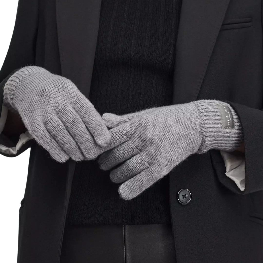 Blake Knit Gloves in Grey