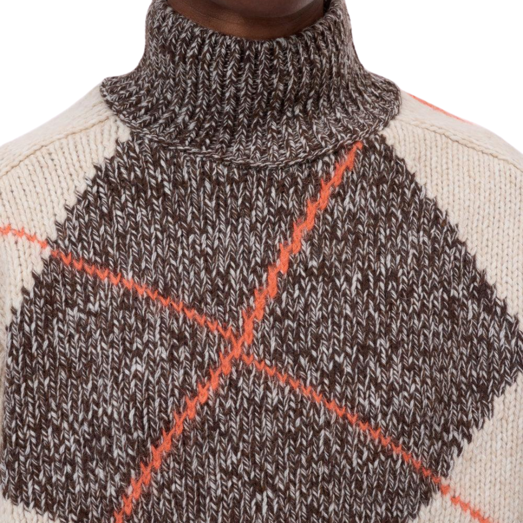 Argyle Rolli Sweater in Almond Cream