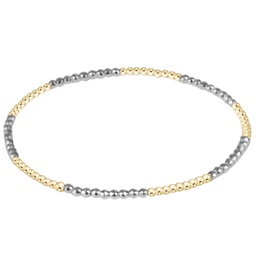 Blissful Pattern 2MM Bracelet Bright Silver Faceted Hematite