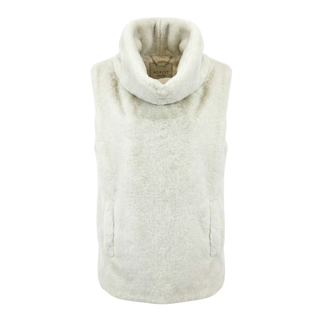 Furry Slip-On Faux Fur Dickey in Cream