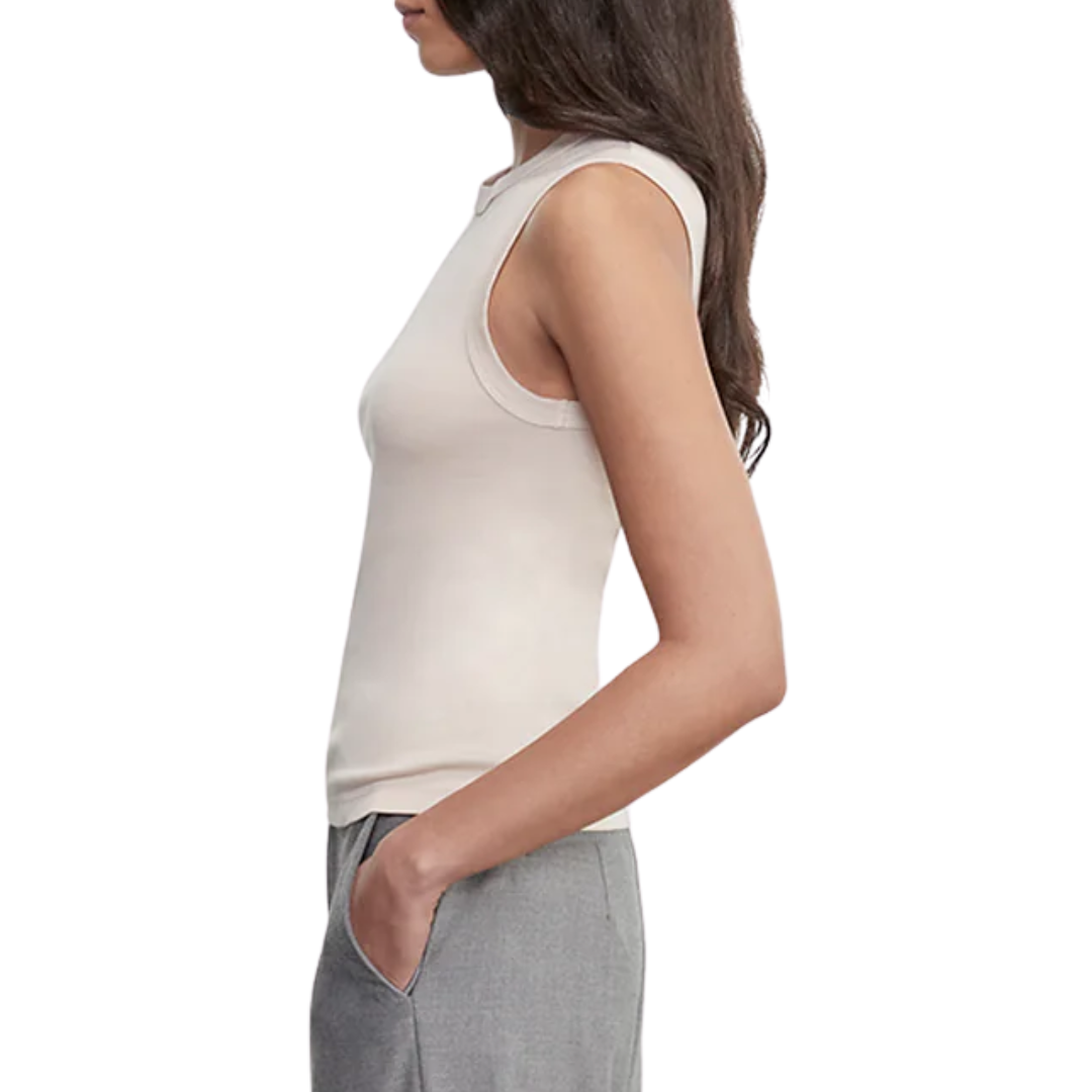 Supima Cotton Classic Sleeveless Tee in Parchment