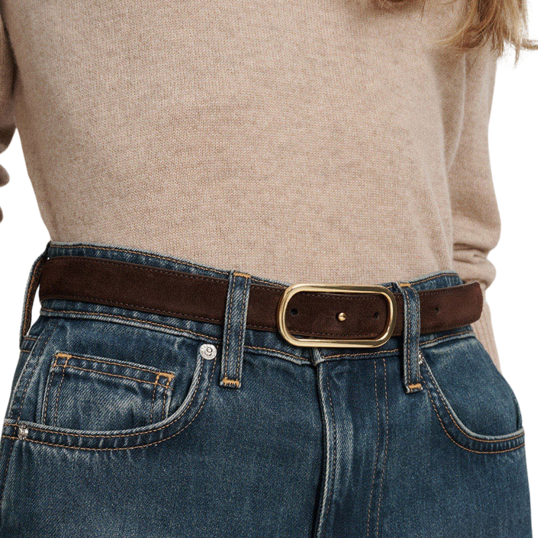 Loop Suede Belt in Espresso
