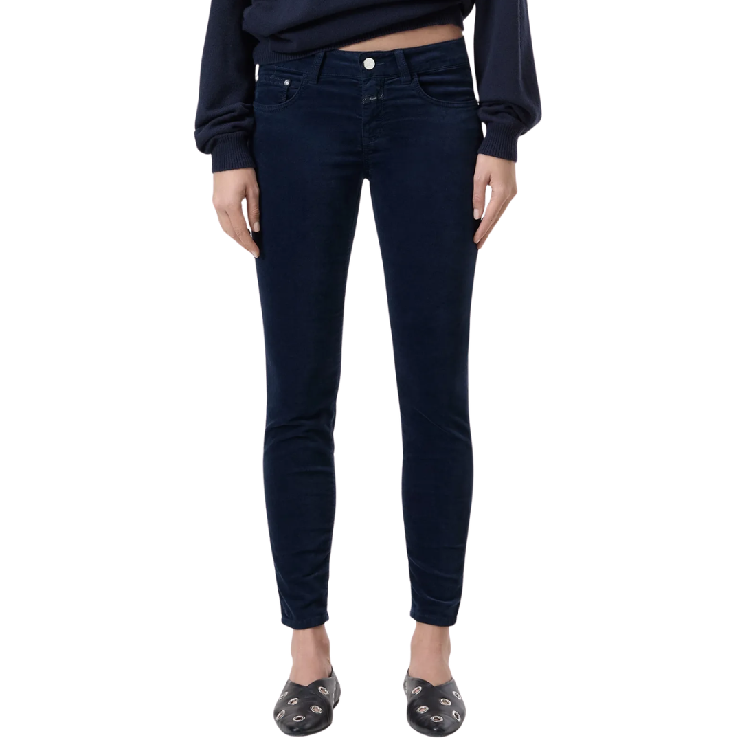 Baker Skinny Velvet Pants 32" in Dark Night