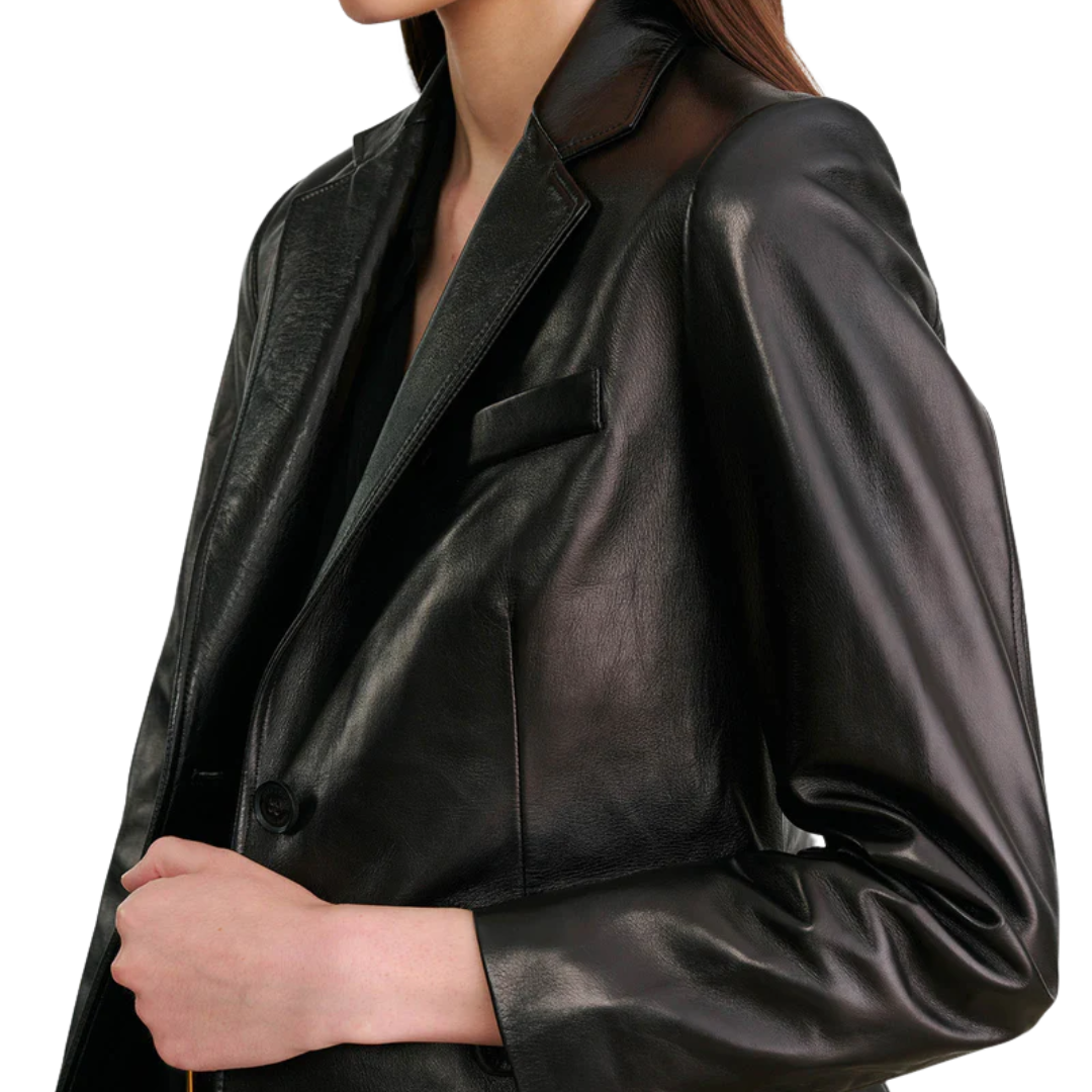 Pascale Leather Jacket in Black