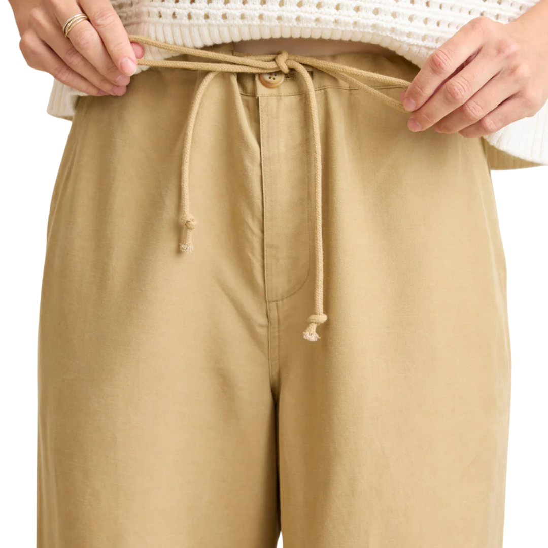 Brynn Tie Front Pant in Tan